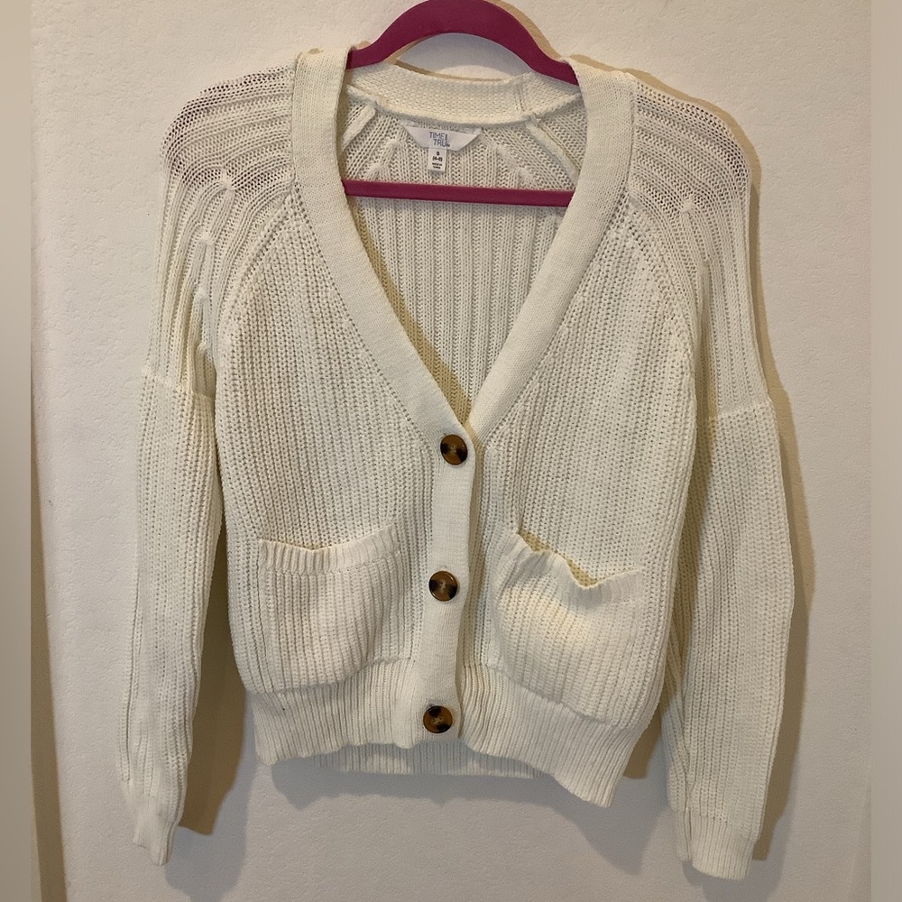 Time and tru white cardigan
